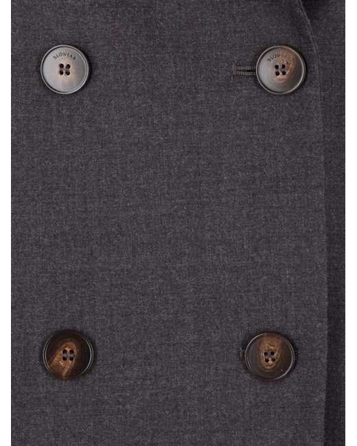 Montedoro Black Double-Breasted Peaked-Lapels Blazer