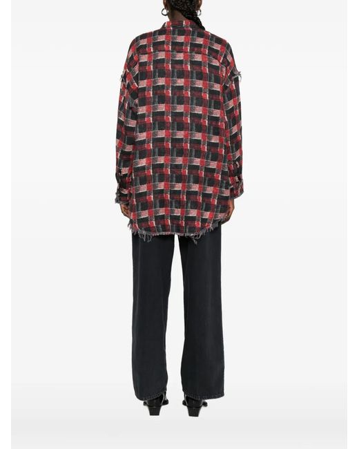 R13 Red Checked Reversible Shirt