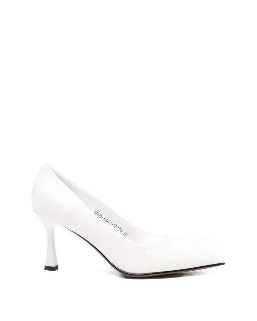 SERGIO MORETTI FIRENZE White Pointed-Toe Pumps
