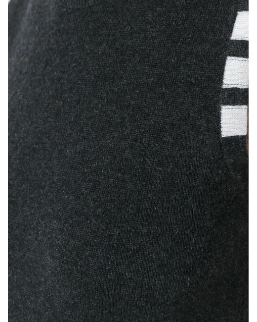 Thom Browne Black Cashmere Stripe Detail Top