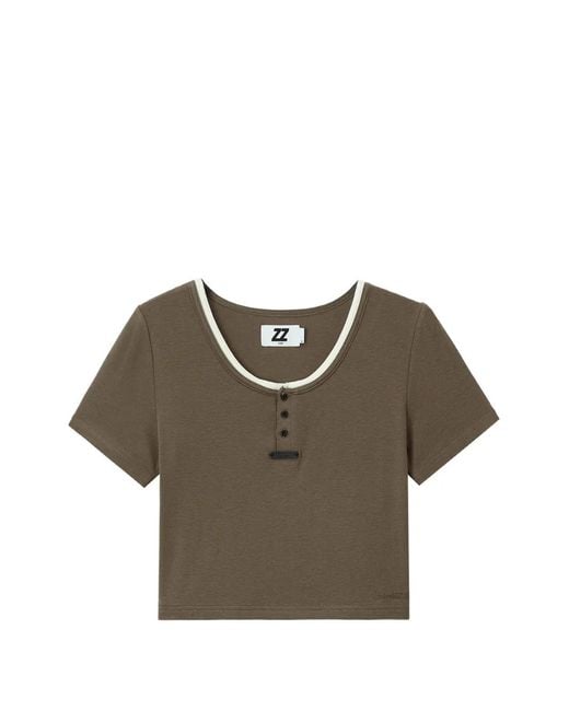 Izzue Brown Short-Sleeves T-Shirt