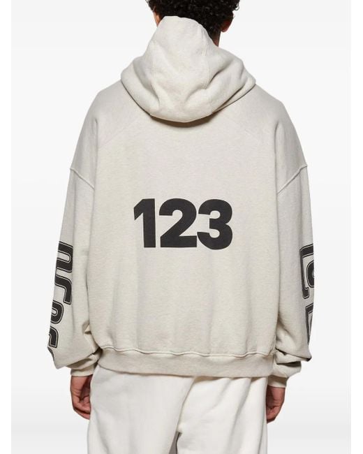 RRR123 Gray Metanoia Uso Cva Logo-Print Hoodie for men