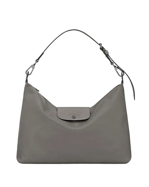 Longchamp Gray Shoulder Bag Leather
