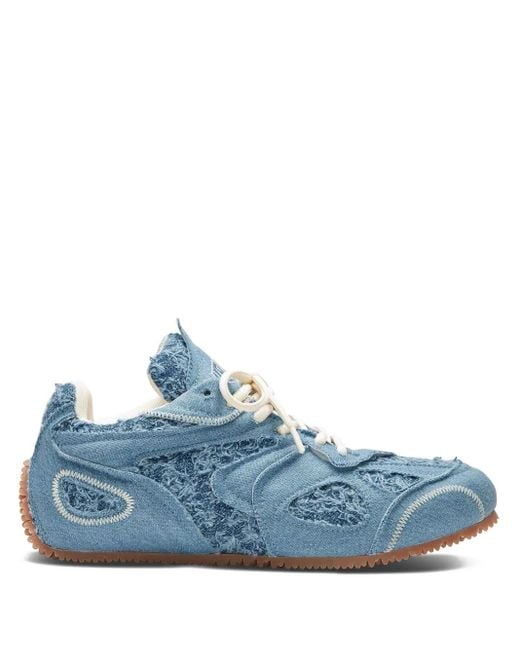 Axel Arigato Blue Ausgefranste Slow Runner Jeans-Sneakers