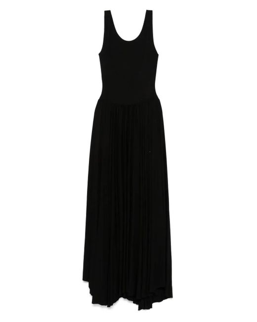 Pink Black Open-Back Maxi Dress
