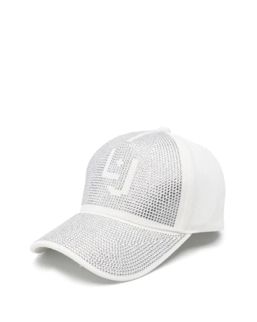Liu Jo White Rhinestone-Embellished Cap