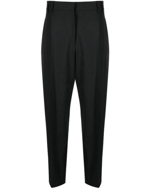 Pantalon En Laine Mélangée À Coupe Courte Brunello Cucinelli en coloris Black
