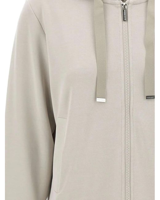 Colmar White Drawstring Zip Hoodie