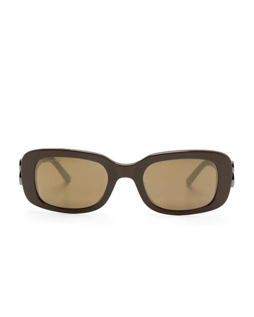 Balenciaga Natural Everyday Rectangle-Frame Sunglasses