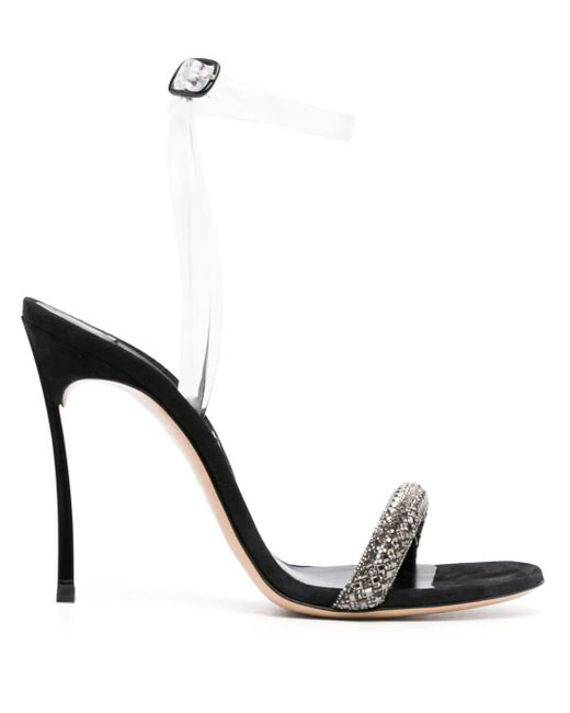 Casadei Black Stratosphere 110Mm Crystal-Embellished Sandals