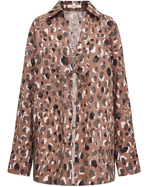 Blusa Leopardata di 12 STOREEZ in Brown
