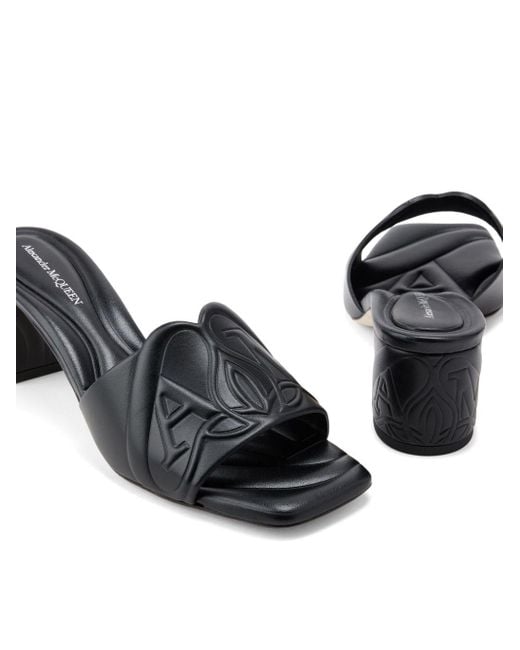 Alexander McQueen Black Seal Leather Sandals