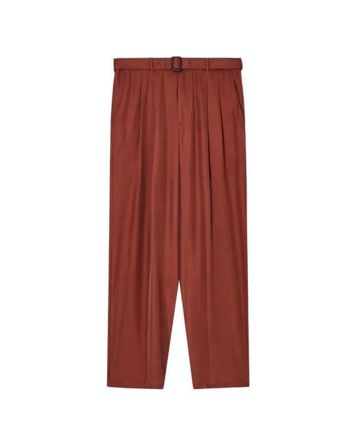 Emporio Armani Red Belted Trousers for men