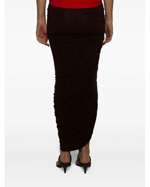 Magda Butrym Purple Ruched Midi Skirt