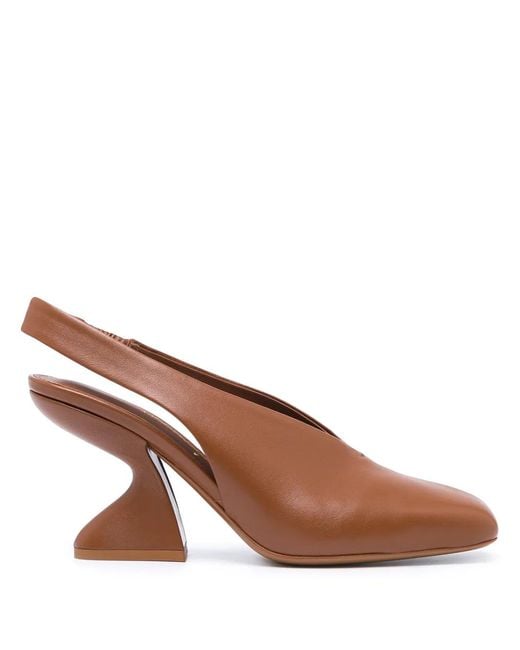 Ferragamo Brown Sloane Chunky-Heel Pumps