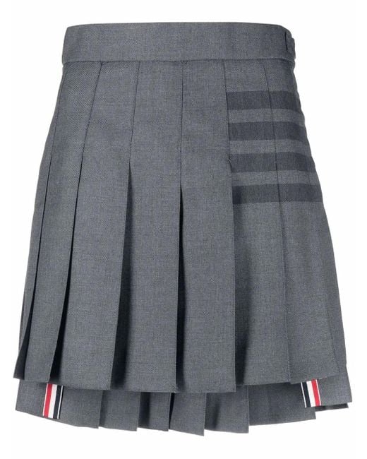 Thom Browne Gestreepte Mini-Plooirok in het Gray