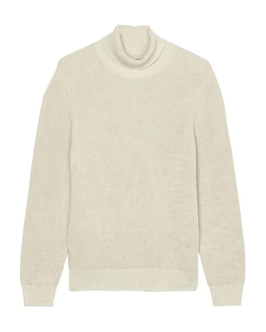 Marc O' Polo White Roll-Neck Ribbed Sweater for men