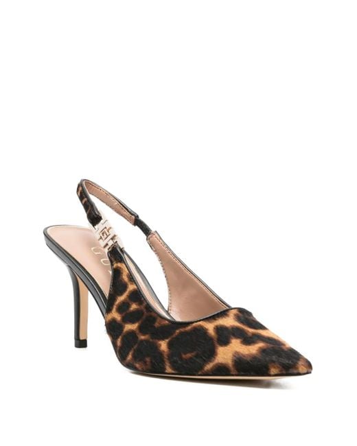 Guess Metallic 85Mm Slingback Leopard Pumps