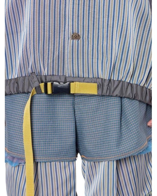 Kolor Blue Striped Buckle Shirt for men