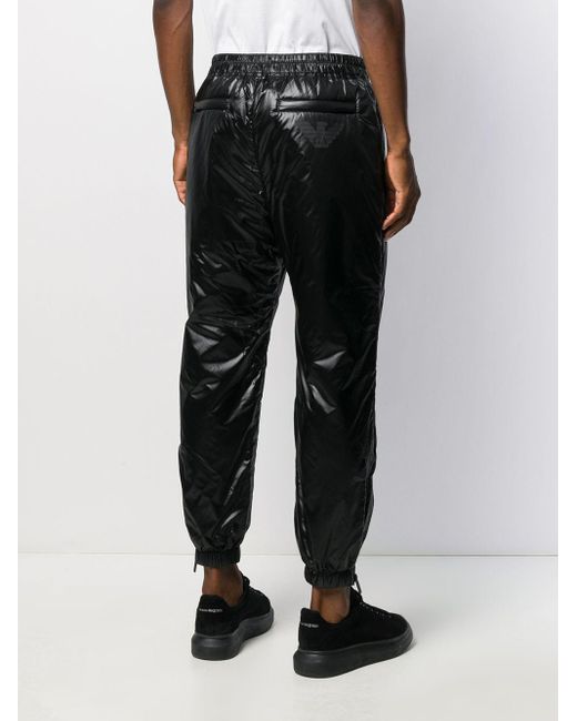 Pantalon de jogging effet plastique Emporio Armani pour homme en coloris  Noir | Lyst