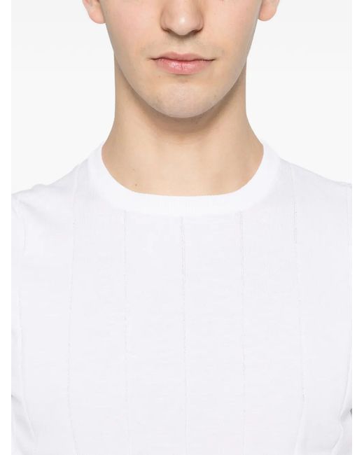 Panicale White Striped T-Shirt for men