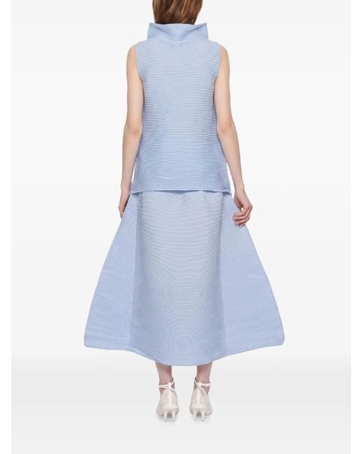 Melitta Baumeister Blue A-Line Ripple Midi Skirt