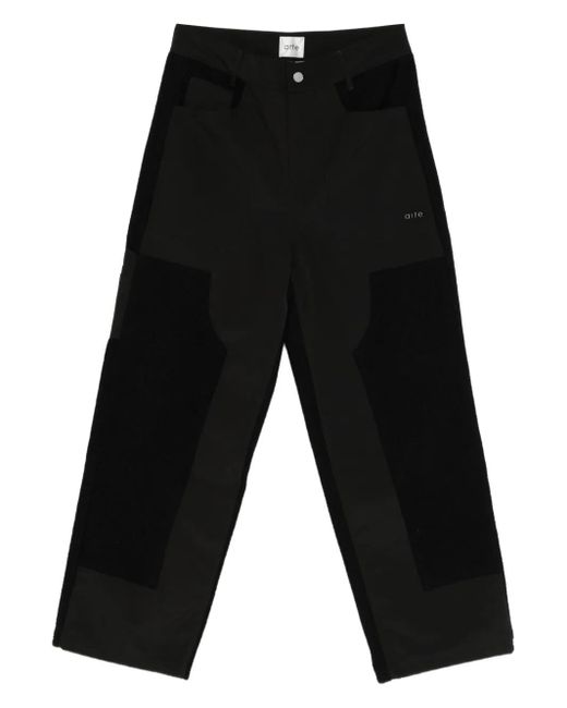 Arte' Black Straight-Leg Trousers for men
