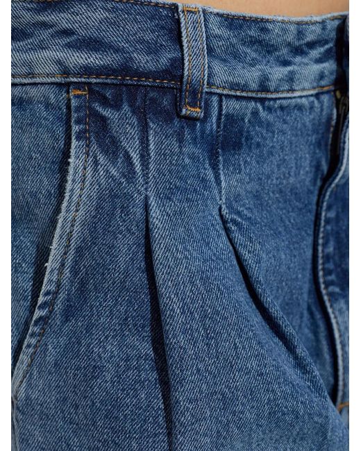 Off-White c/o Virgil Abloh Blue Pleated Wide-Leg Jeans