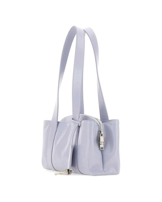 OSOI White Key Padlock Leather Shoulder Bag