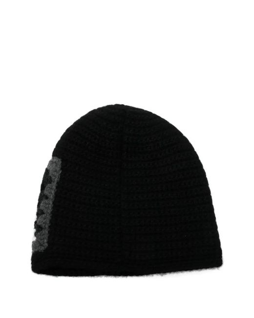 MASTERMIND WORLD Black Logo-Motif Beanie for men