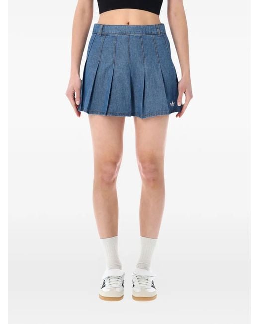 Adidas Blue Pleated Denim Skirt