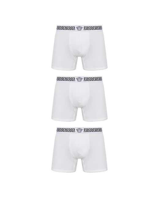 Versace White Logo-Waistband Briefs (Set Of Three) for men