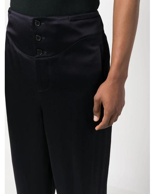 Saint Laurent Blue Silk Tailored Trousers for men