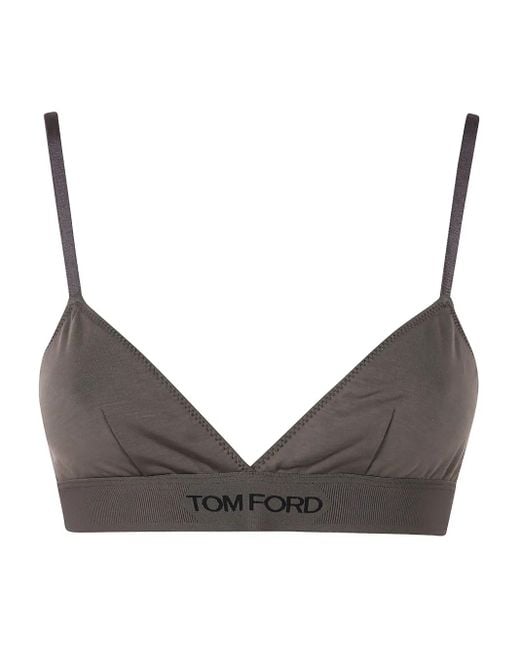 Tom Ford Gray Logo-Underband Bralette