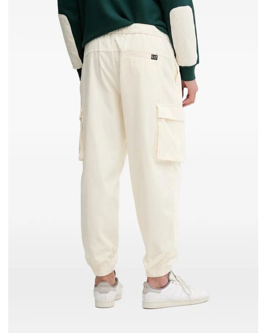 EA7 Natural Pantalon En Coton À Coupe Ample for men