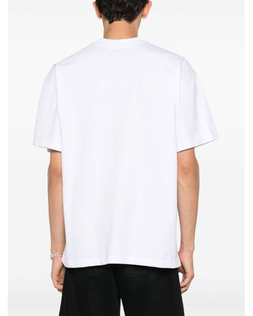 MSGM Katoenen T-shirt Met Geborduurd Logo in het White voor heren