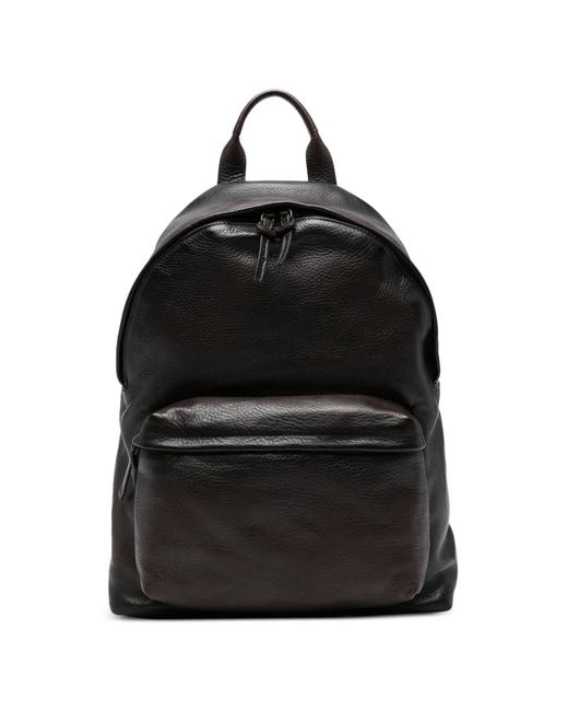 Officine Creative Black "Oc Pack 001" Leather Backpack for men