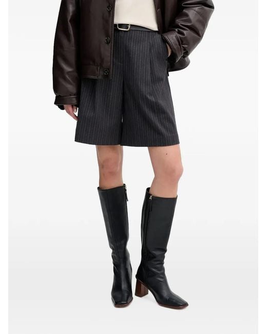Sisley Black Pinstripe Shorts