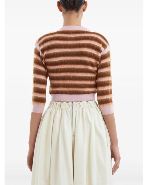 Marni ストライプ カーディガン Brown