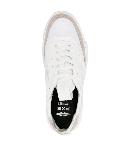 Twinset White Fessura Panelled Sneakers