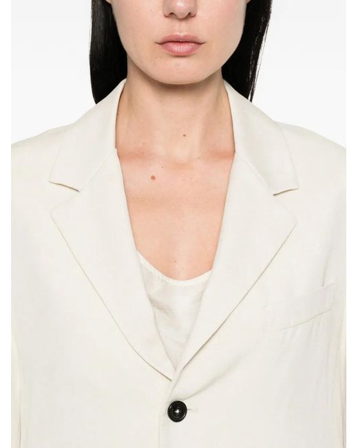 Barena White Buttoned Notched Blazer