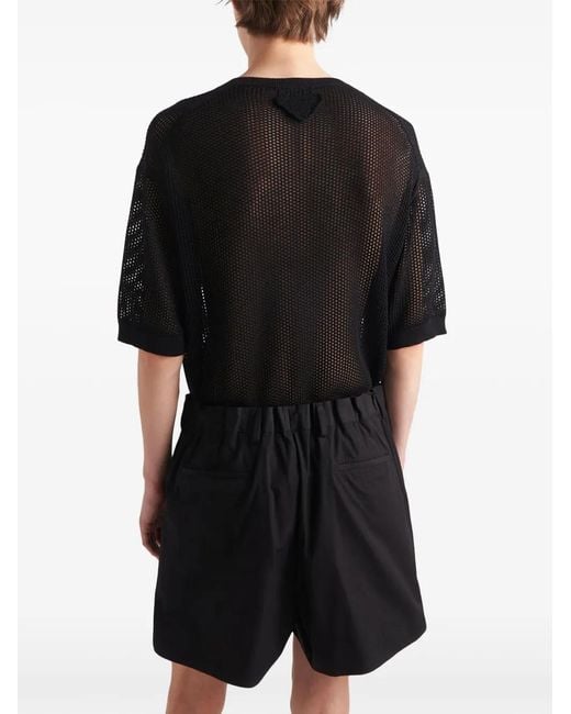 Prada Black Maglia Rete for men