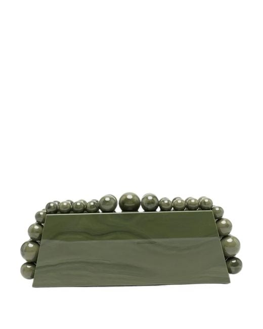 Cult Gaia Green Eos Lungo Marbled Clutch Bag