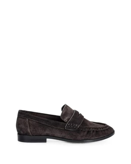 DKNY Black Dawes Suede Slip-On Loafers