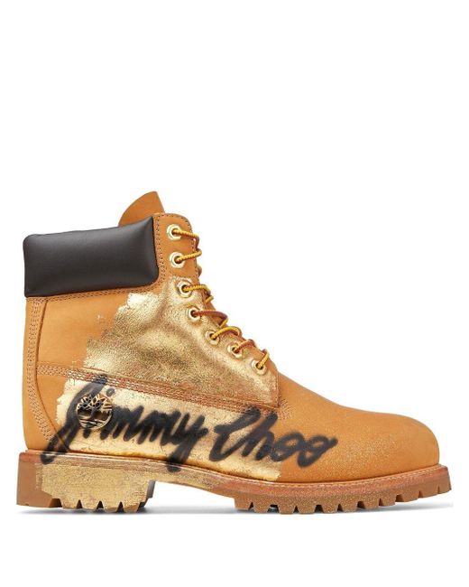 メンズ Jimmy Choo X Timberland 6 Inch Graffiti Boot Wheat/gold 10.5 Brown