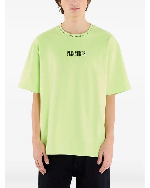 Pleasures Green Text Detail T-Shirt for men