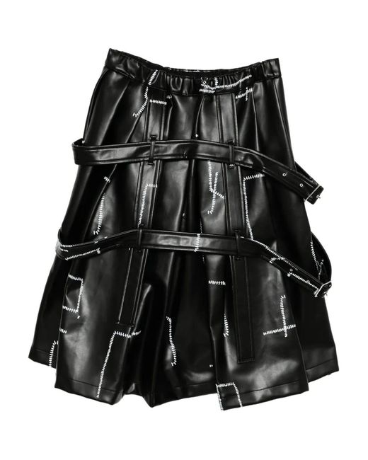 COMME DES GARÇON BLACK Black Stitch Detail-Printed Skirt