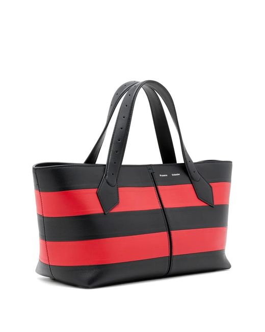 Proenza Schouler Red Chelsea Striped Tote Bag