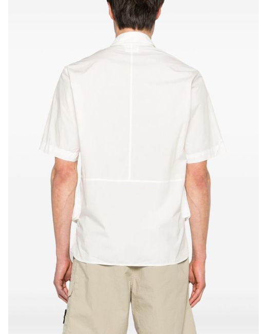 C P Company White Multi-pocket Cotton Shirt for men