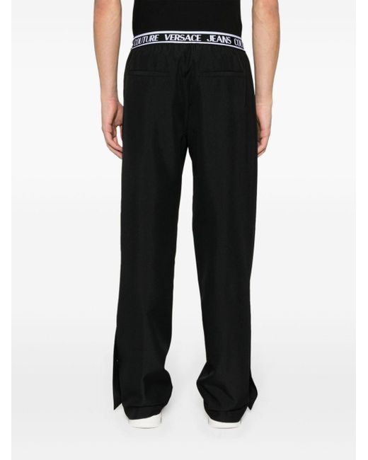 Pantalon droit à taille à logo Versace pour homme en coloris Black
